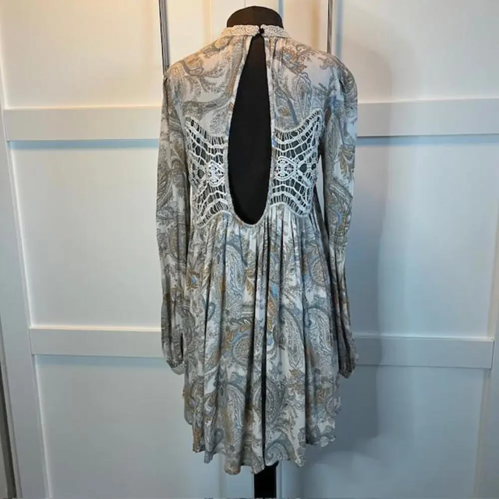 Free People Elegant Vintage-Inspired Lace Overlay Dress - Picture 7 of 9